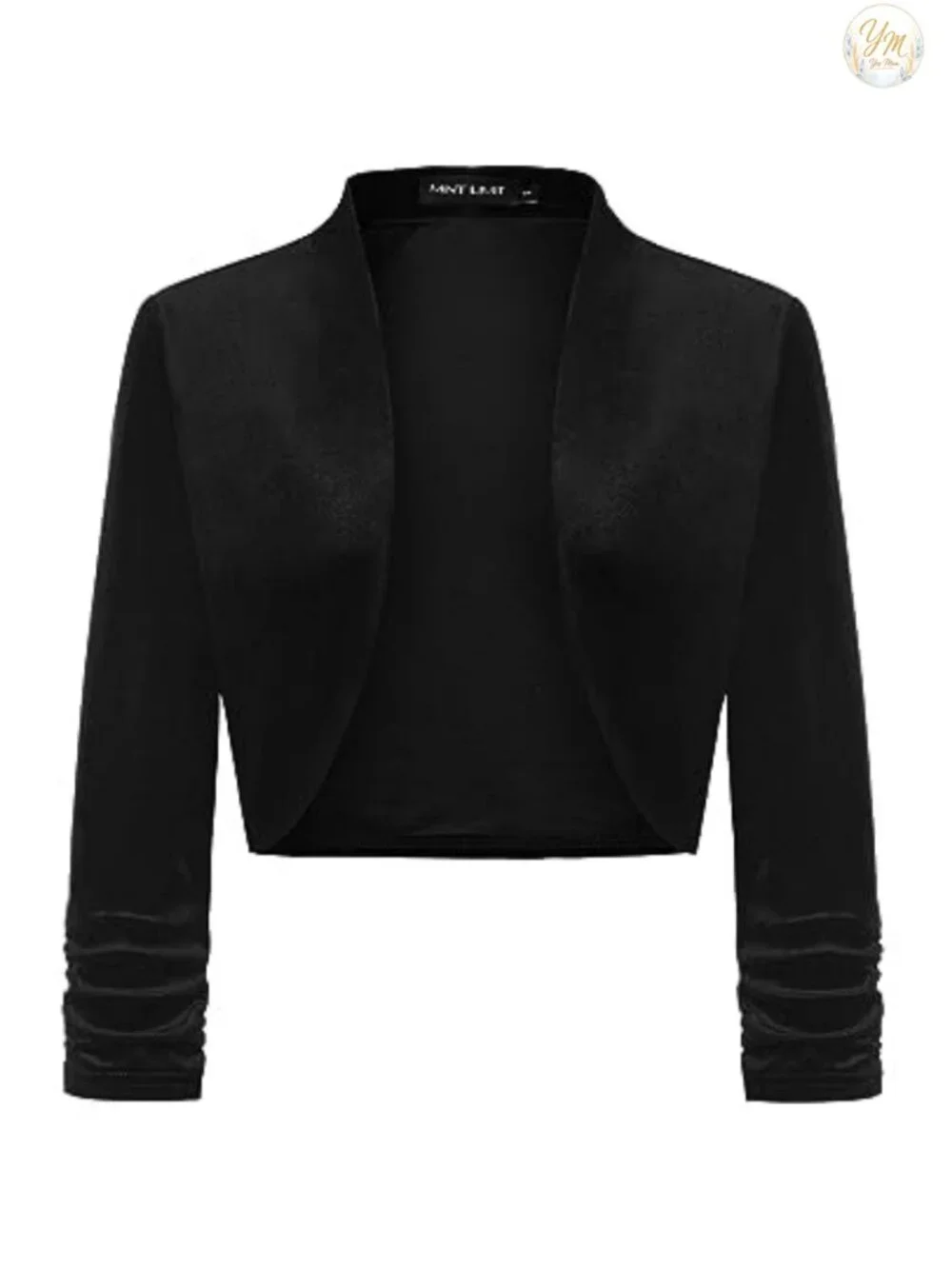 Women's Velvet Bolero Shrug 3/4 Sleeve Open Front Cardigan